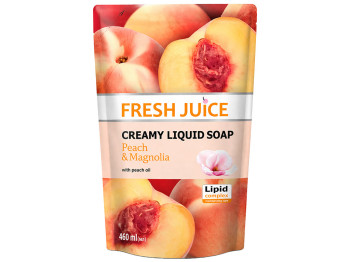 Крем-мыло Fresh Juice Персик Магнолия, с персиковым маслом и экстрактом магнолии, 460мл, дойпак