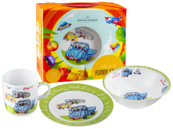 Набор посуды детской, фарфоровая Limited Edition "Cars 1" 3 предмета (чашка, тарелка, супник) 73177