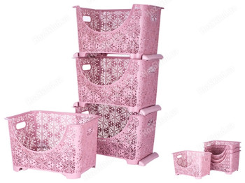 Набір кошиків Violet House Ажур Powder, 36х27х88см (ціна за набір 4шт) 2065799260019