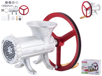 Мясорубка ручная Kamille чугунная с 3 насадками 27,5х13х18см