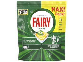 Капсули для посудомийних машин Fairy Original All in One, аромат лимон, 71шт