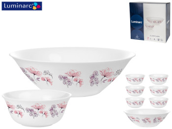 Набор салатников Luminarc Clariflora 1шт D27см, 6шт D12см (цена за набор 7 предметов) 62843
