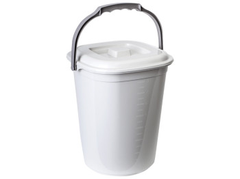 Ведро Smart с крышкой, 9л (цвет белая роза/какао) 171028