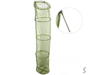 Садок рыболовный с колышком, нейлон, 33×120см, цвет зеленый