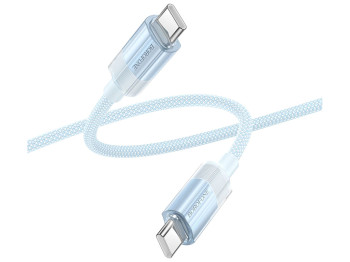 Кабель USB Borofone BU44 Sincero 60W Type-C to Type-C 1,2м Колір Блакитний