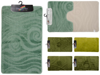 Комплект ковриков в ванную Banyolin CLASSIC (зеленый) прорезинен. ворс 11мм, 100х60см, 60х50см 2шт