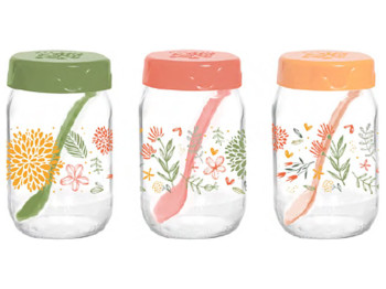 Ємність для спецій Herevin Decorated Spice Jar Set MIX, з ложкою, 370мл, 8699038117143
