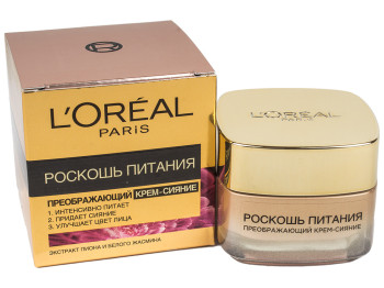Крем-сияние преображающий LOreal Paris "Роскошь питания" для улучшения цвета лица 50мл