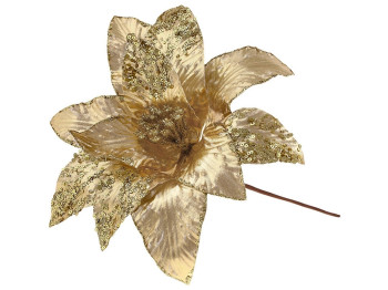 Новорічна квітка Лілія, колір - золото, D32см