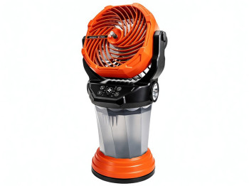 Вентилятор с увлажнением, аккумуляторный, резервуар 2л, LED подсветка, 4 скорости, цвет оранж