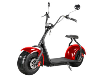 Электроскутер Rooder Citycoco, 1500вт, 60В12Ач, li-ion, дисковые гидравлические тормоза, красный