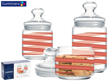 Набор банок Luminarc Club Spiral Red 3 предмета (500мл, 750мл, 1л) 15283