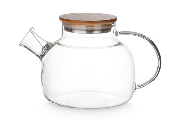 Чайник заварочный Long Time, стекло, бамбук, 1000мл, цвет прозрачный