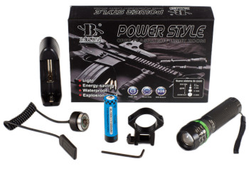 Тактический фонарь BAILONG с креплением на оружие и выносной кнопкой, оптический зум