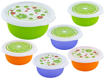 Миска з кришкою з декором 1,75л (кольори асорті) 169053