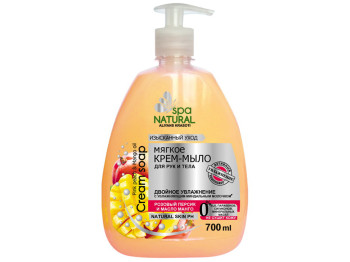 Крем-мило рідке для рук і тіла Naturall Spa "Рожевий персик і олія манго" подвійне зволож. 700мл