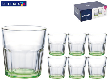 Склянки Luminarc TUFF GREEN низькі 300мл (ціна за набір 6шт) 57566