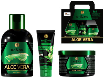 Набір подарунковий Dalas Aloe Vera (шампунь 500мл, маска 500мл, крем для рук 75мл)