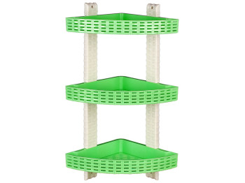 Полиця R plastic Ротанг, кутова, 3 яруси, салатова, 12308