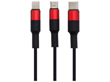 Кабель USB Hoco X26 Xpress Charging 3in1 Колір Чорно-Червоний