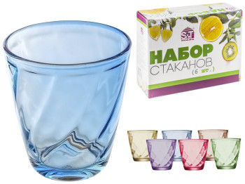Набор стаканов цветных 250мл (цена за набор 6шт)