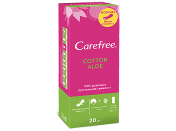 Прокладки ежедневные Сarefree Cotton Aloe 20шт