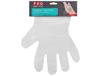 Перчатки полиэтиленовые одноразовые PRO service HD 25х30 L 100шт на планке