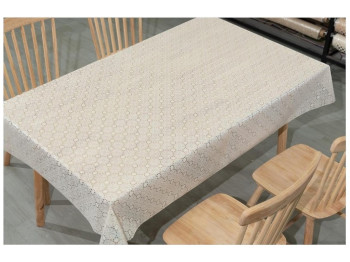 Клеенка Lace, ПВХ, 1,37×20м, цвет бежевый, дизайн Honey Pattern (цена за рулон)