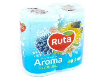 Папір туалетний "Ruta Aroma" блакитний двошаровий (ціна за уп. 4 рулони)