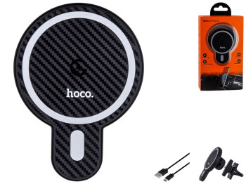 Автодержатель Hoco CA85 Magnetic Wireless 15W Цвет Черный