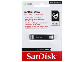 USB флеш-накопитель 3.1 SanDisk Ultra Type C 64Gb, Black