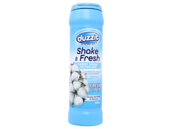 Освежитель для ковров Duzzit Shake & Fresh Свежесть хлопка, порошок с нейтрализацией запаха, 500 г.