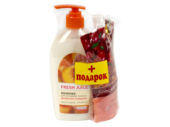 Молочко для інтимної гігієни Fresh Juice "Peach & Orchid" 500мл+подарунок крем-гель для душу 170мл