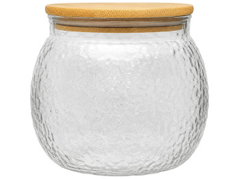 Банка для сипучих продуктів Хаммер лайн, скло, бамбукова кришка, 1,13 л