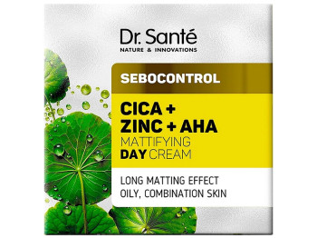 Крем для лица Dr. Sante Sebocontrol, дневной матирующий, с цинком, центеллой и AHA-кислотами, 50мл