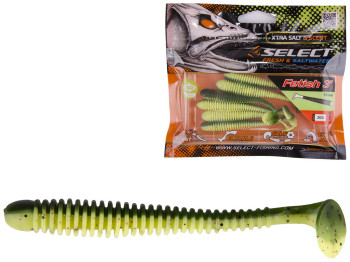 Приманка силиконовая виброхвост съедобная Select Fetish 3 col.203 75мм (цена за упаковку 6шт)