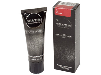 Крем-краска для обуви в тюбике Silver PRO (красный цвет) 75мл