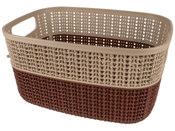 Корзина двухцветная PlastArt вязанка прямоугольная 29x21x15см 6,8л