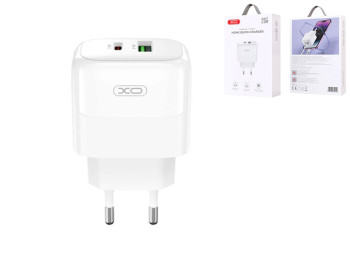 Сетевое зарядное устройство XO L137, 20 Вт, 1 USB-C, 1 USB, поддержка PD QC, цвет белый