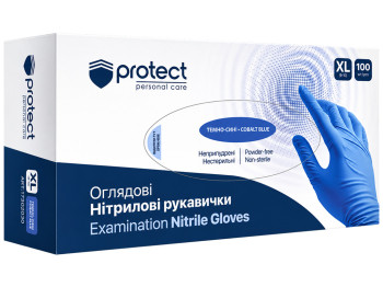 Рукавички Pro service Protect, нітрилові, неопудрені, нестерильні, темно-сині, розмір ХL, 100 шт