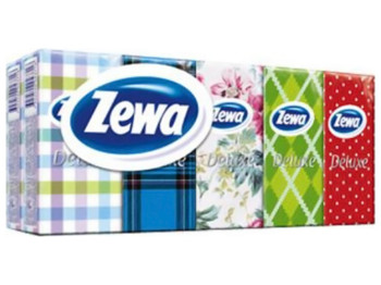 Носові хустинки Zewa Deluxe, 3х шарові (ціна за упаковку 10 пачок по 10 хустинок)