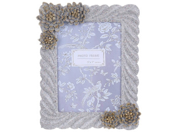 Фоторамка 12,5x17,5см Суккуленты, цвет - серый с золотом