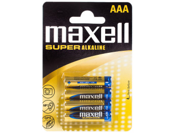 Батарейка Maxell Super Alkaline, 1.5V, AAA, LR03 алкалінова (ціна за блістер 4шт) 164300