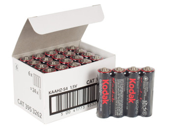 Батарейка сольова Kodak, 1.5V, AA, R6 (ціна за упаковку 24шт, 6 спайок по 4шт)
