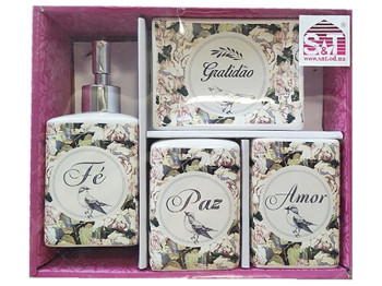 Набір аксесуарів для ванної кімнати керамічний AMOR (ціна за набір 4 предмети)