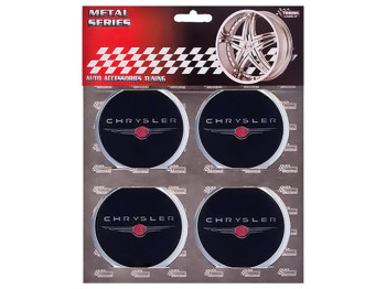 Наклейки на ковпаки CHRYSLER, 6см, чорні, 4шт