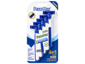 Бритвы одноразовые мужские PearlMax Plus Twin Blade с удлиненной ручкой, 5 шт