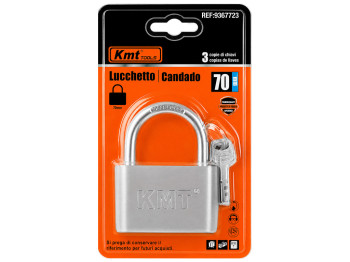 Замок навесной Kmt Tools 70 мм, стальной, 3 ключа