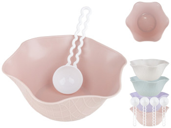 Креманки с ложкой 10,9х10,9х4,5см (цена за набор 8 предметов)