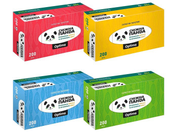 Серветки паперові Сніжна Панда Optima, 2 шари, 200шт